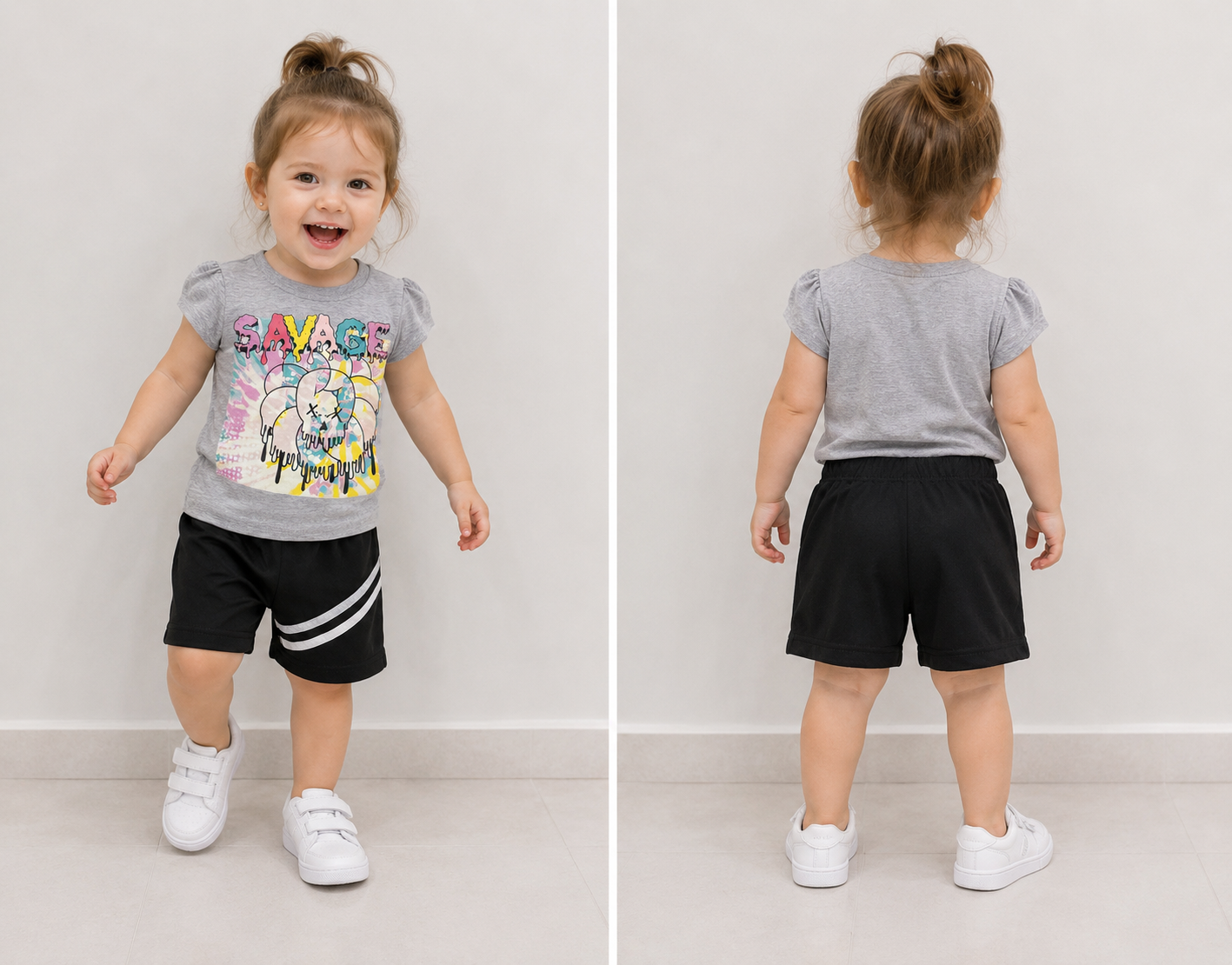 Girls Graphic T-Shirt & Shorts Set