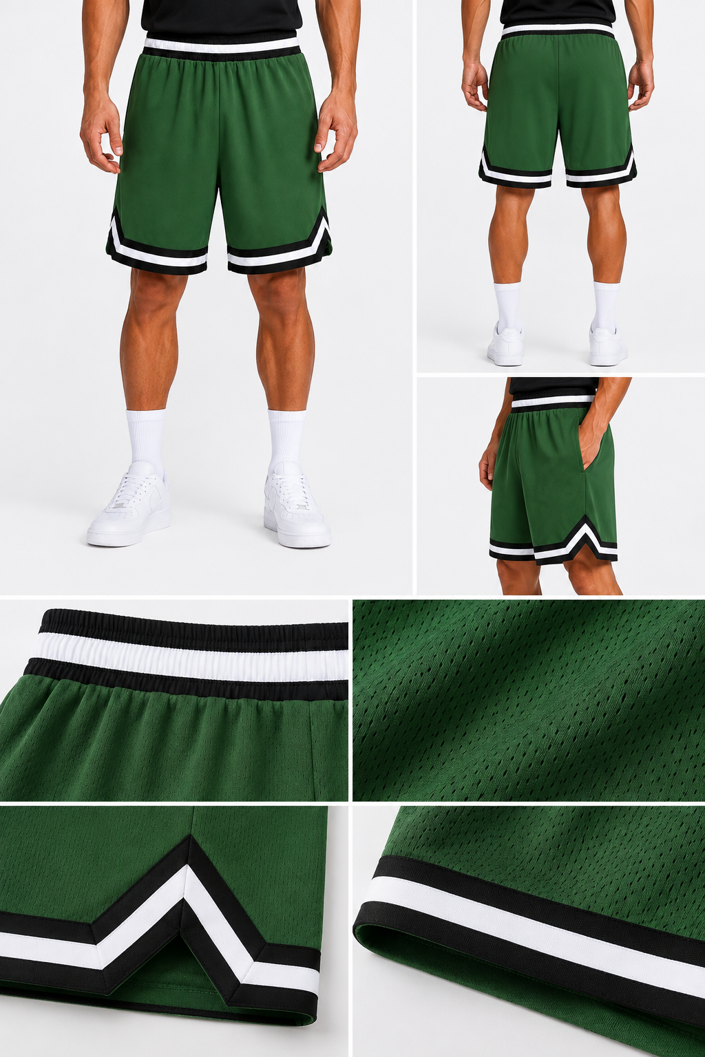 Men’s Athletic Basketball Shorts UR-16 – Green