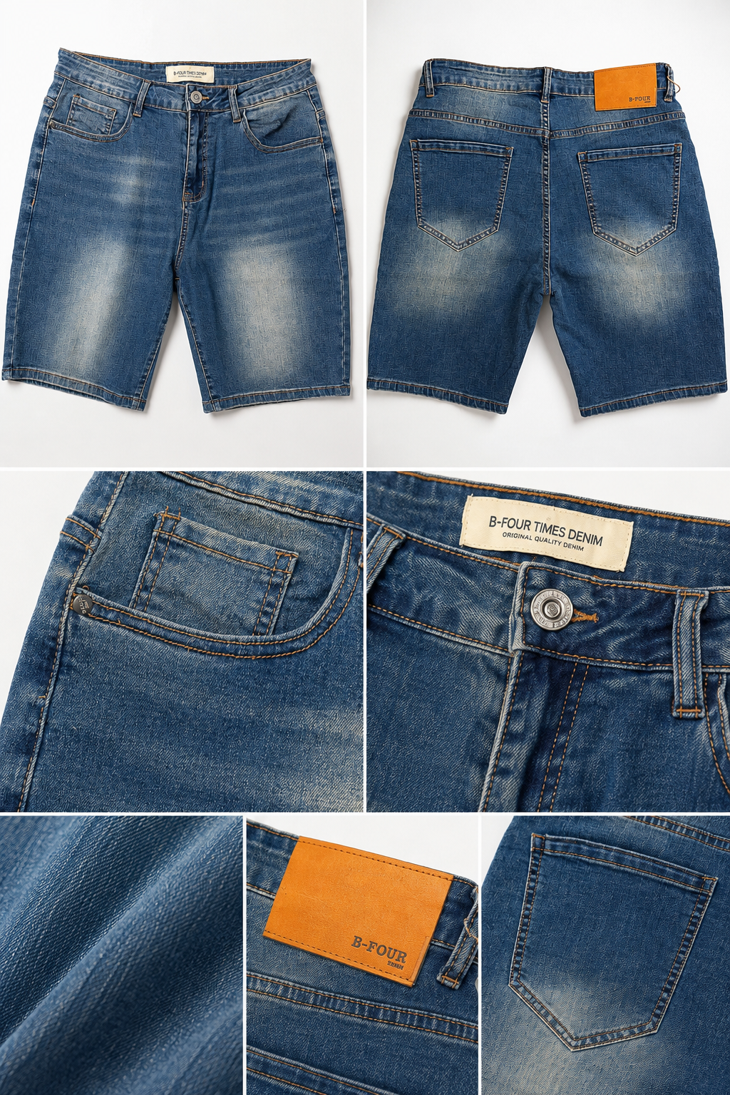 Men's Dark Wash Denim Shorts | Classic Regular Fit