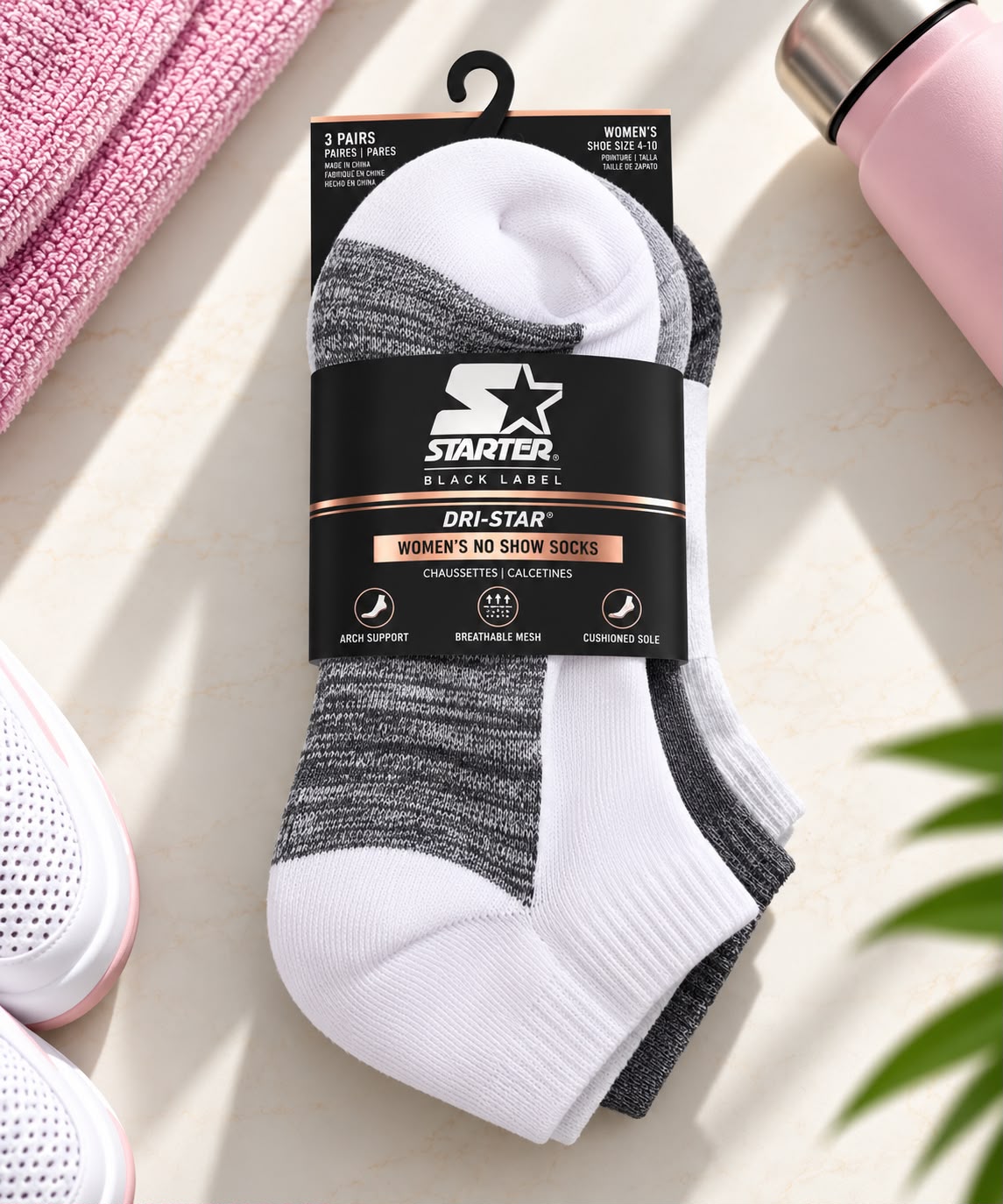 Starter Women’s No-Show Socks – 3 Pair Pack | Size 9–11