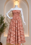 Blush Marble Smocked Maxi Dress