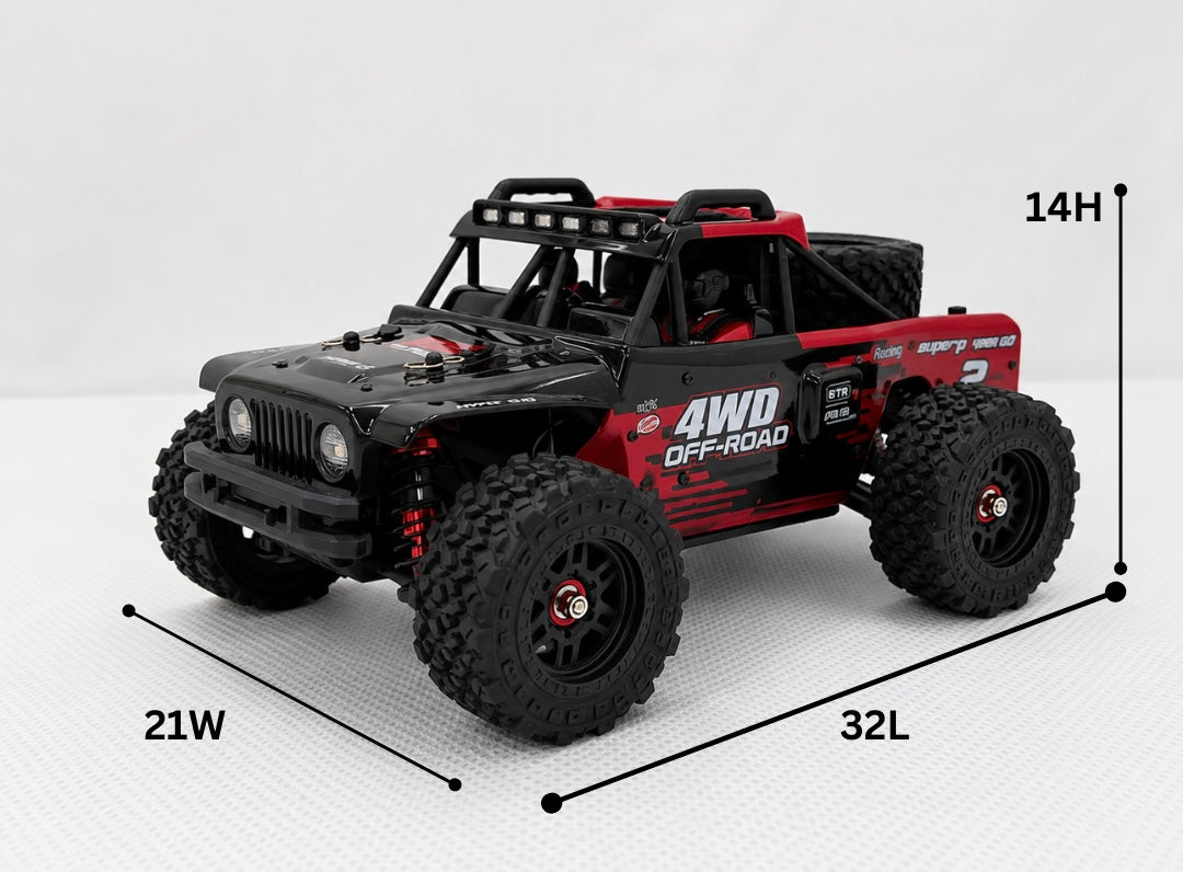 HYPER GO 14209 1:14 Scale 4WD High-Speed RC Off-Road Truck with LED Lights & Oil-Filled Shocks (RTR)