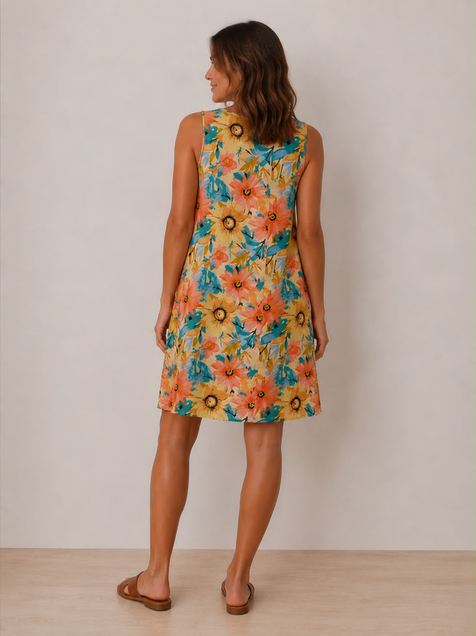Women's Floral Sleeveless Shift Dress