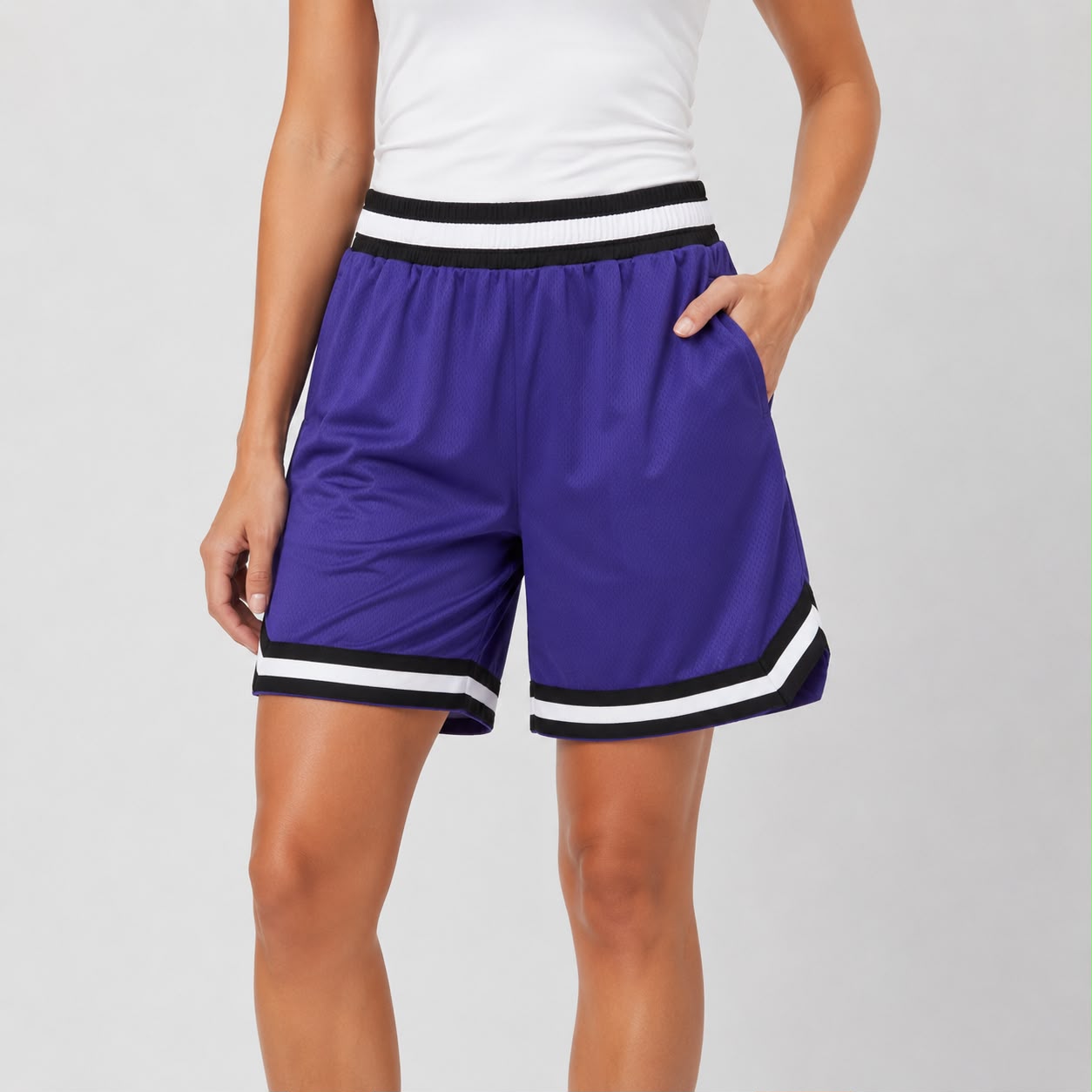 Title: Women’s Basketball Shorts UR-16 – Purple