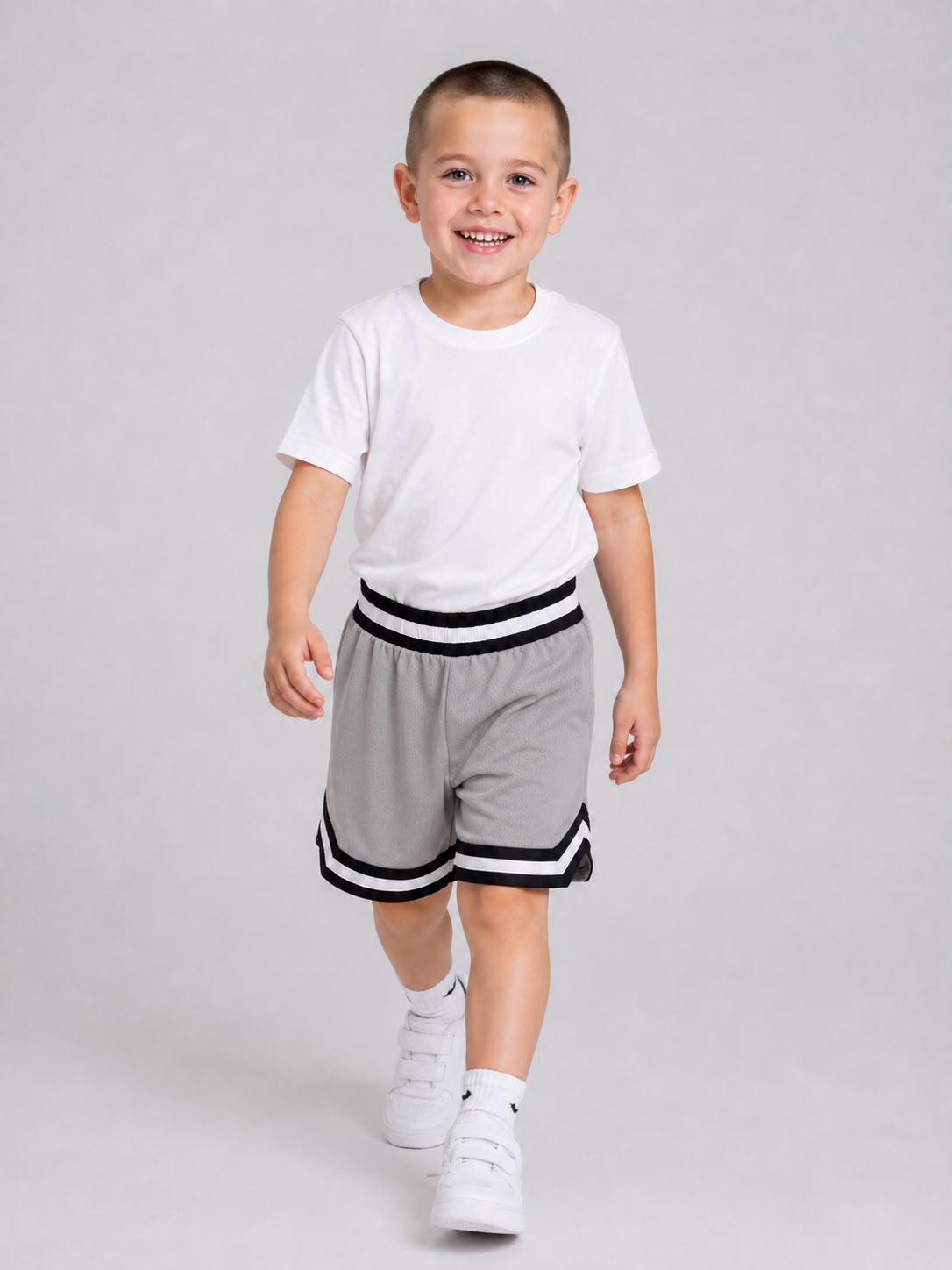 Kids’ Basketball Shorts UR-16-K – Light Grey
