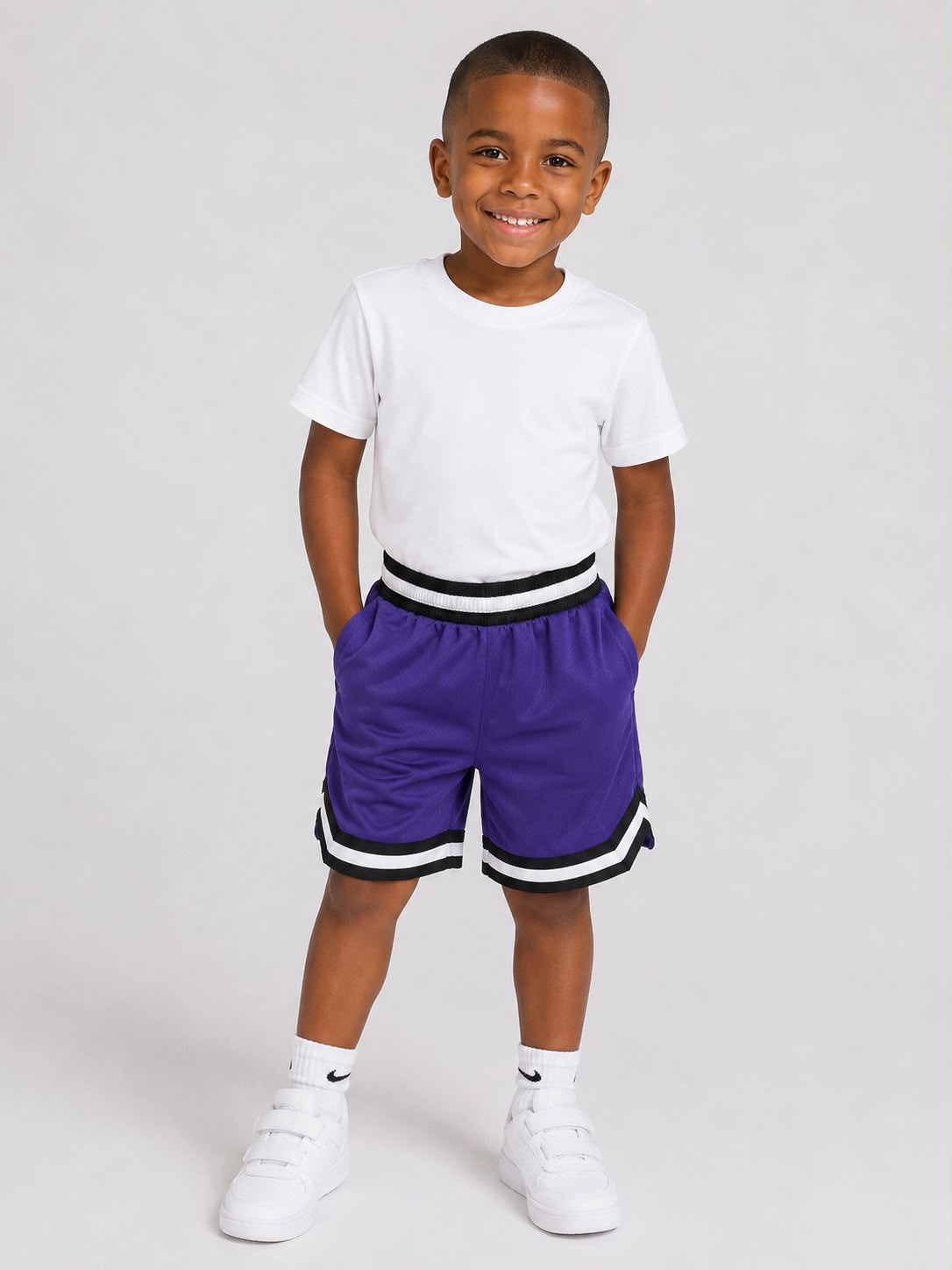 Kids’ Basketball Shorts UR-16-K – Purple