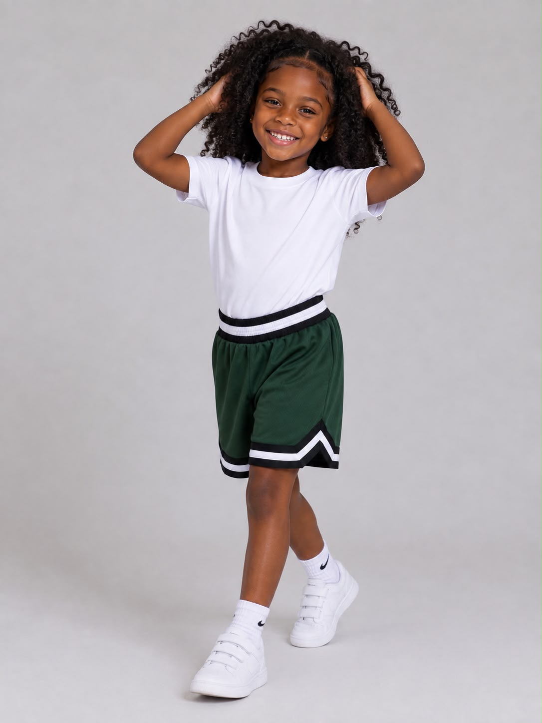 Kids’ Basketball Shorts UR-16-K – Dark Green