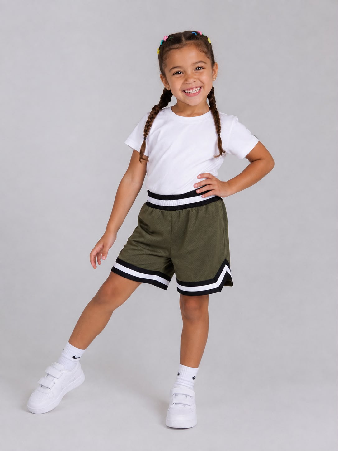 Kids’ Basketball Shorts UR-16-K – Army Green