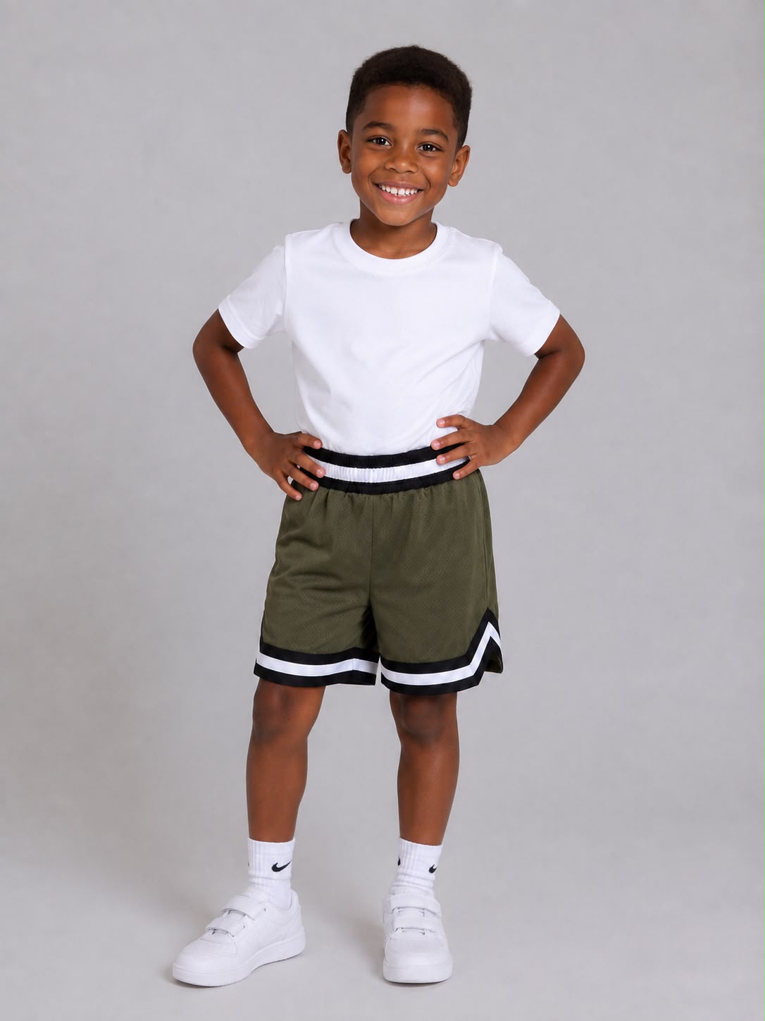 Kids’ Basketball Shorts UR-16-K – Army Green