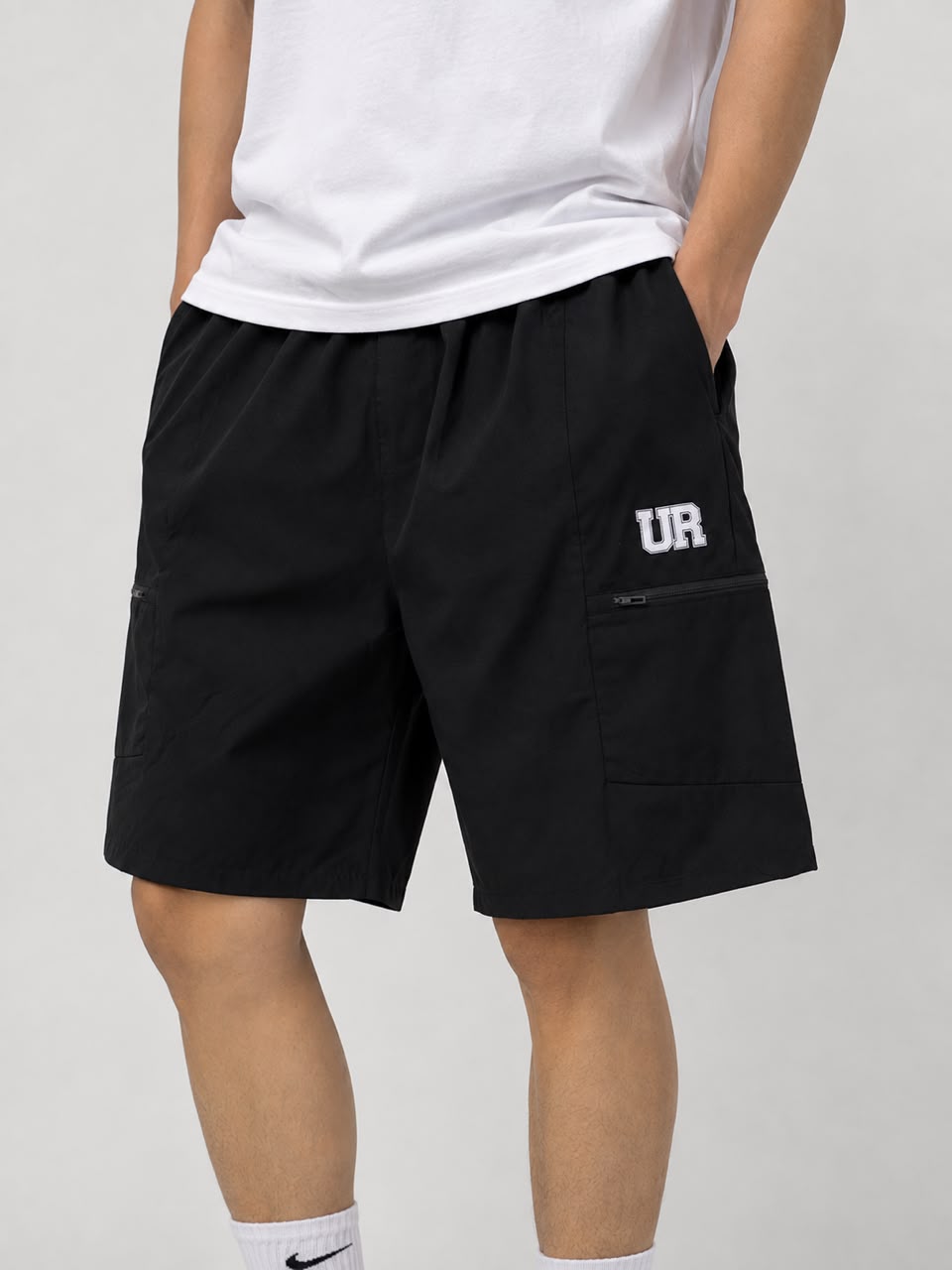 Men’s Cargo Shorts UR-3 with Rampage Logo – Black