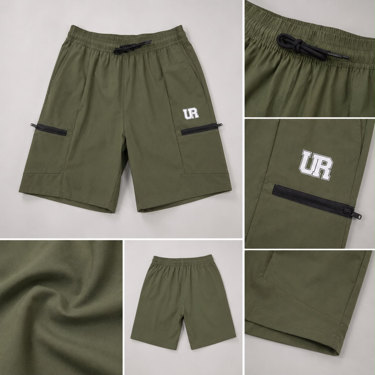 Men’s Cargo Shorts UR-3 with Rampage Logo – Army Green