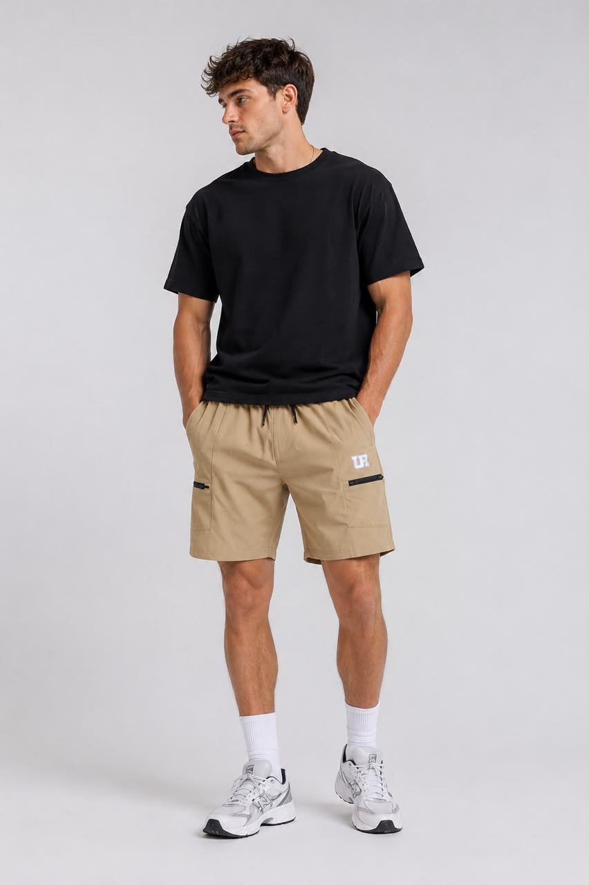 Men’s Cargo Shorts UR-3 with Rampage Logo – Caramel