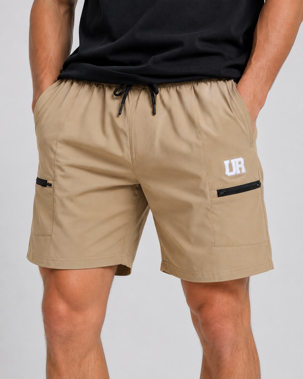 Men’s Cargo Shorts UR-3 with Rampage Logo – Caramel