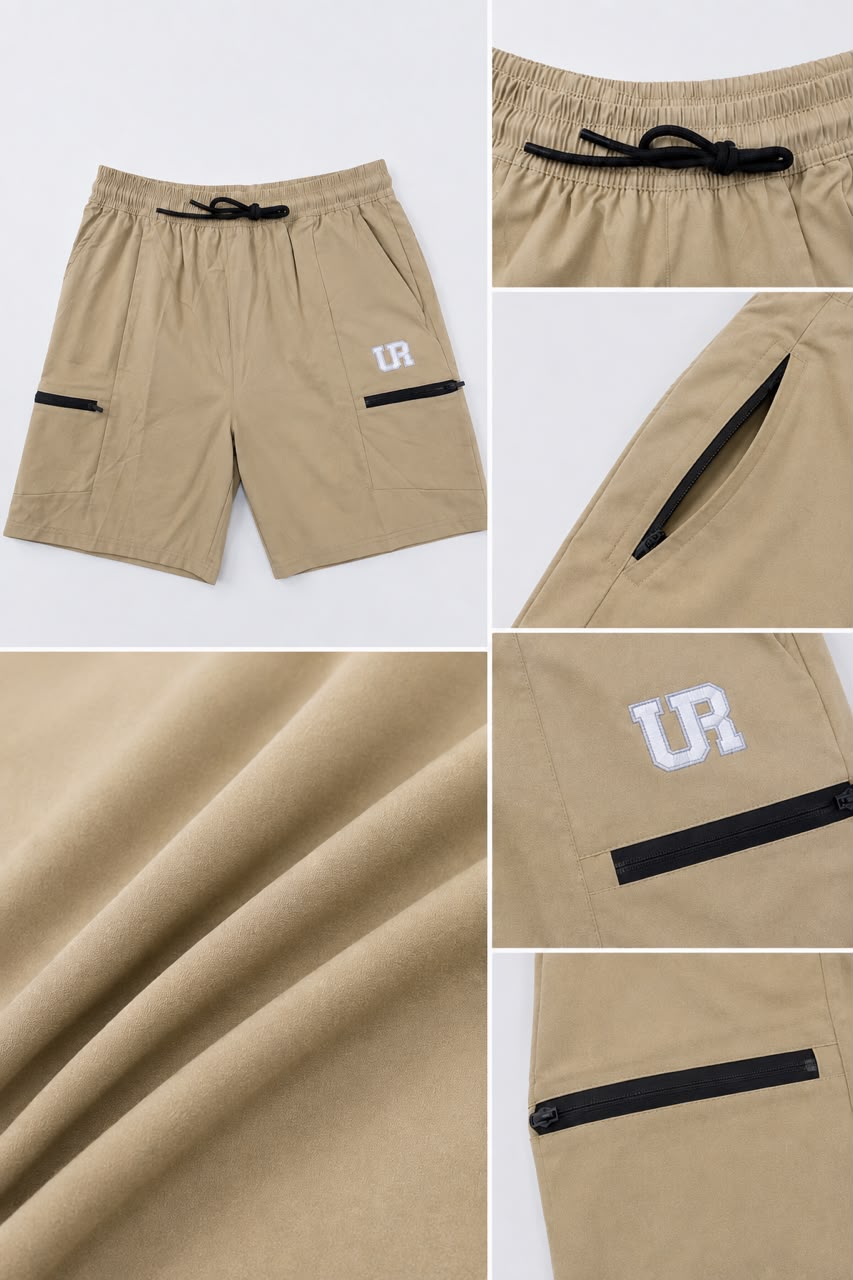 Men’s Cargo Shorts UR-3 with Rampage Logo – Caramel