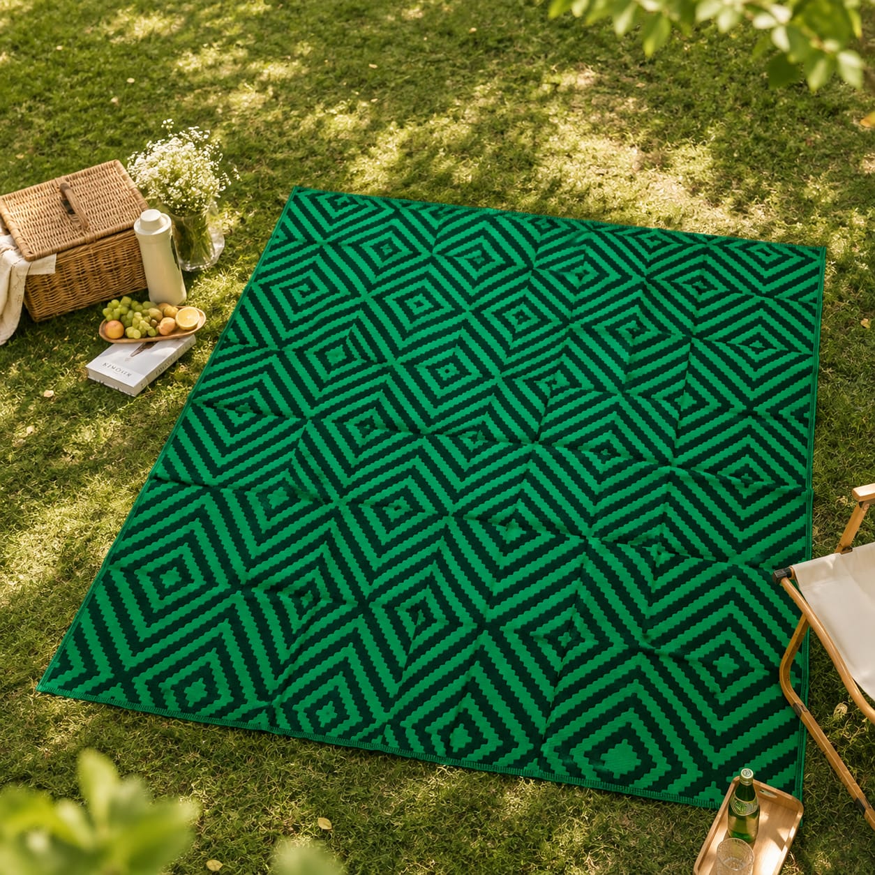 Folding Plastic Outdoor Mat – 2.7 × 2.7m