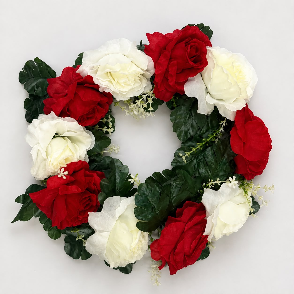 Small Red & White Artificial Flower Ring