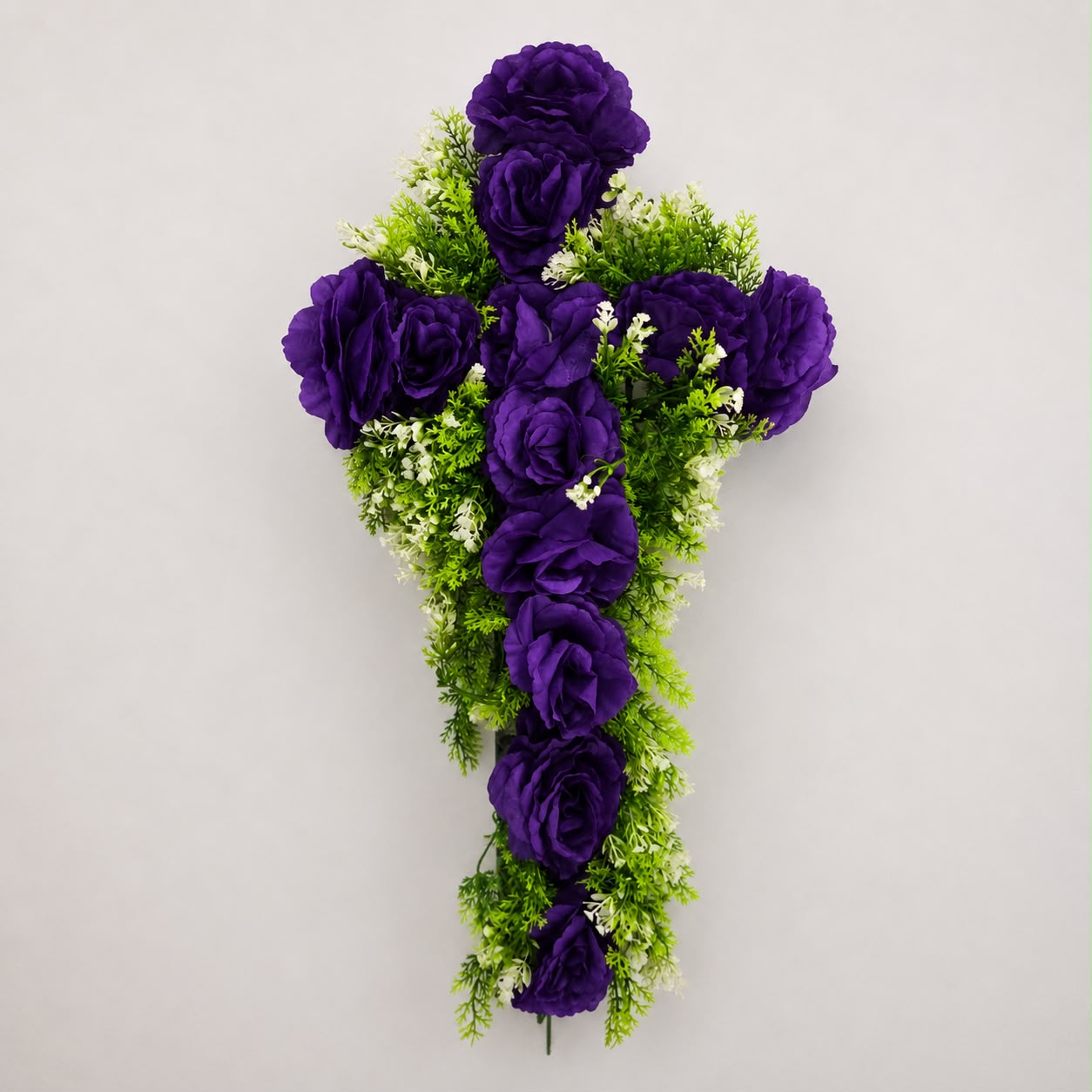 Large Purple Artificial Floral Cross