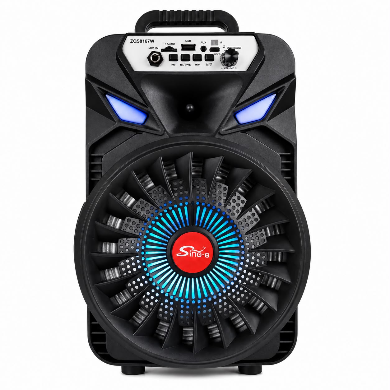 ZQS8167W 8-Inch Portable Bluetooth Party Speaker with RGB Lights