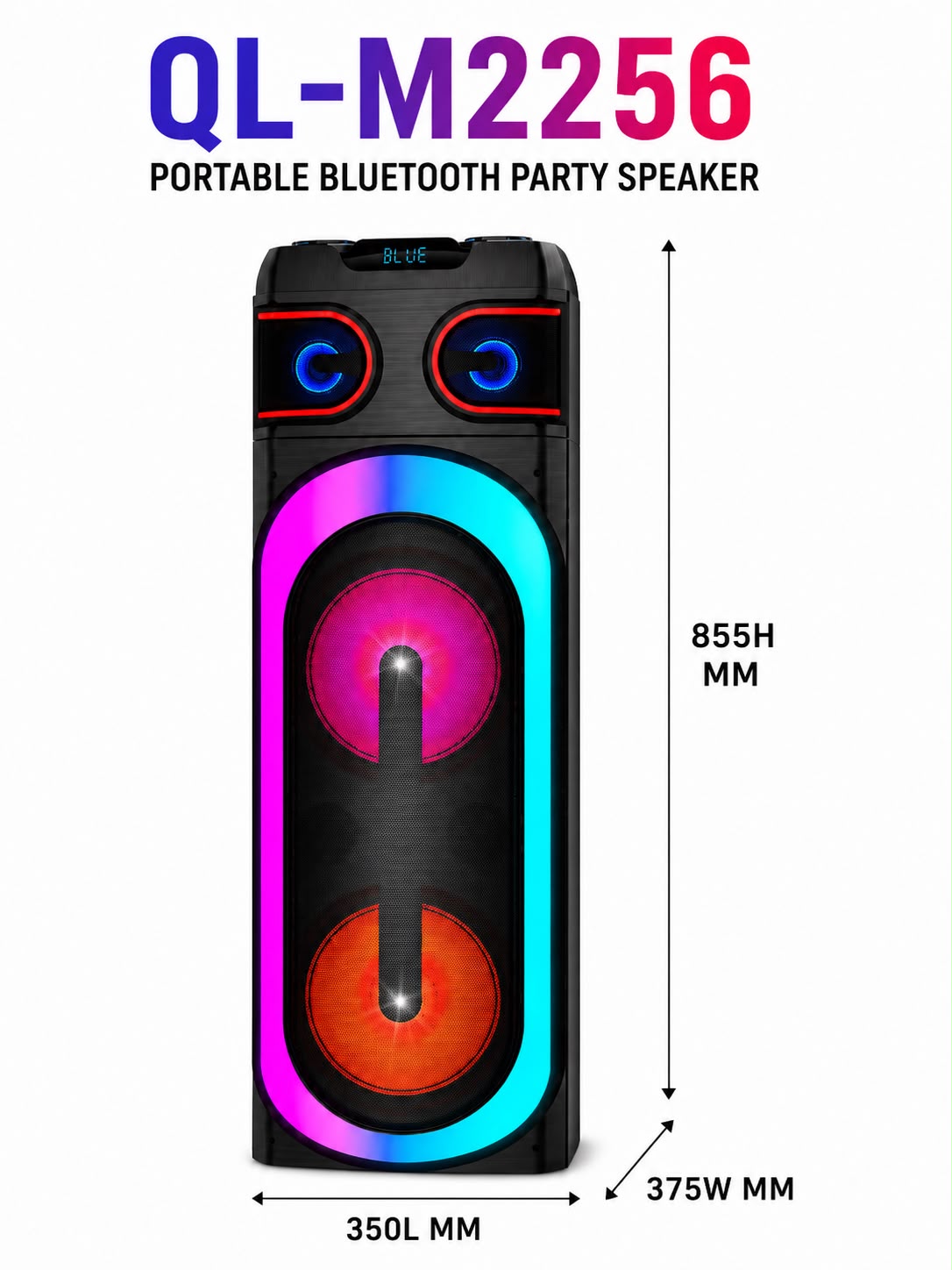 QL-M2256 Portable Bluetooth Party Speaker with RGB Lights