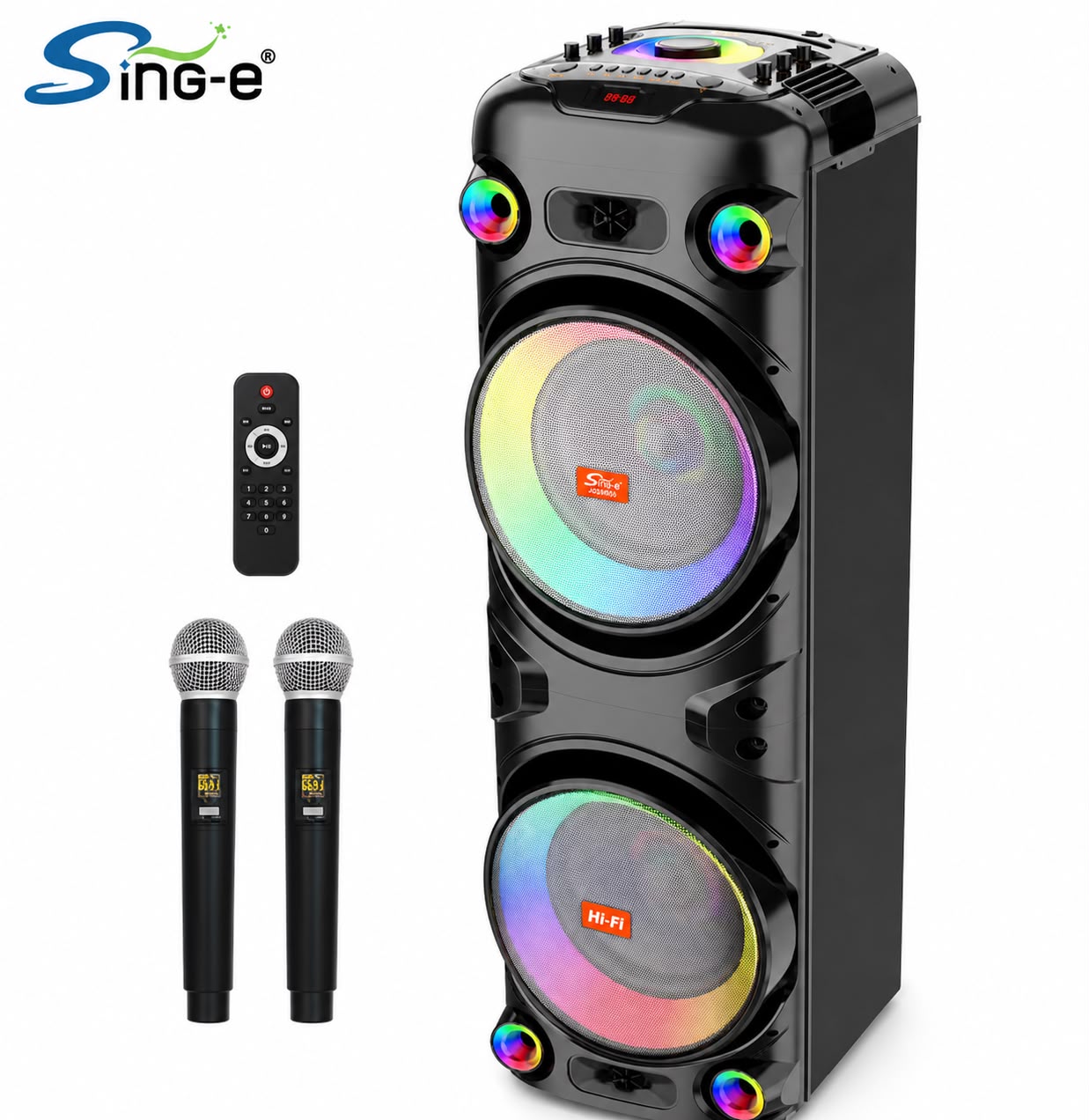 JQS9055 12-Inch Dual-Woofer Bluetooth Karaoke Party Speaker