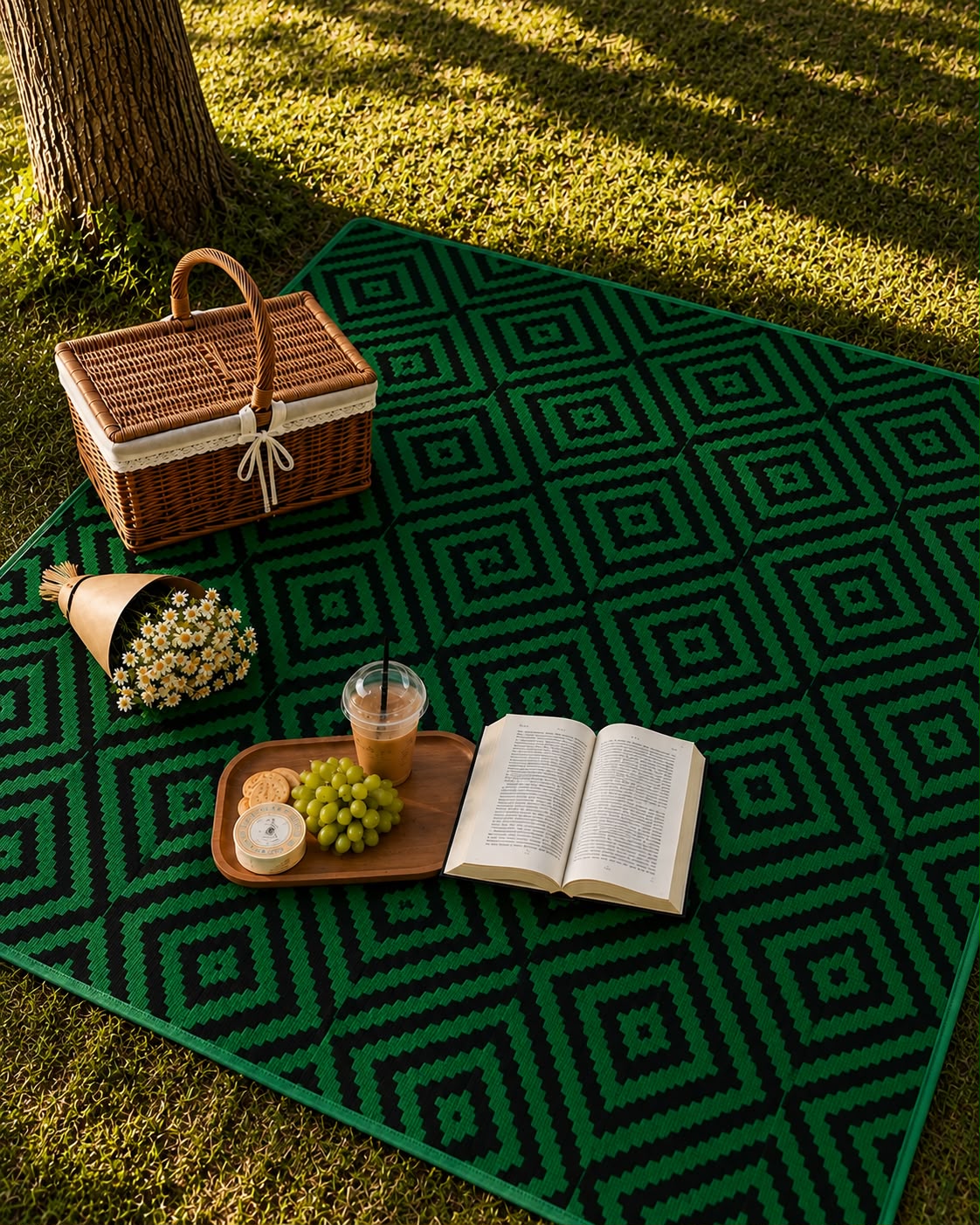 Folding Plastic Outdoor Mat – 2.7 × 2.7m