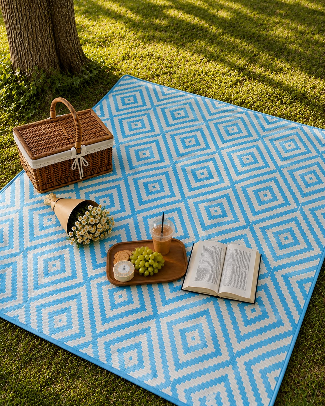 Folding Plastic Outdoor Mat – 2.7 × 2.7m