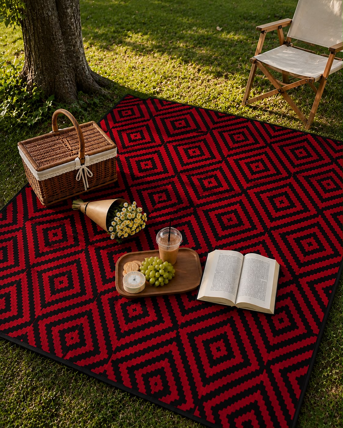 Folding Plastic Outdoor Mat – 2.7 × 2.7m