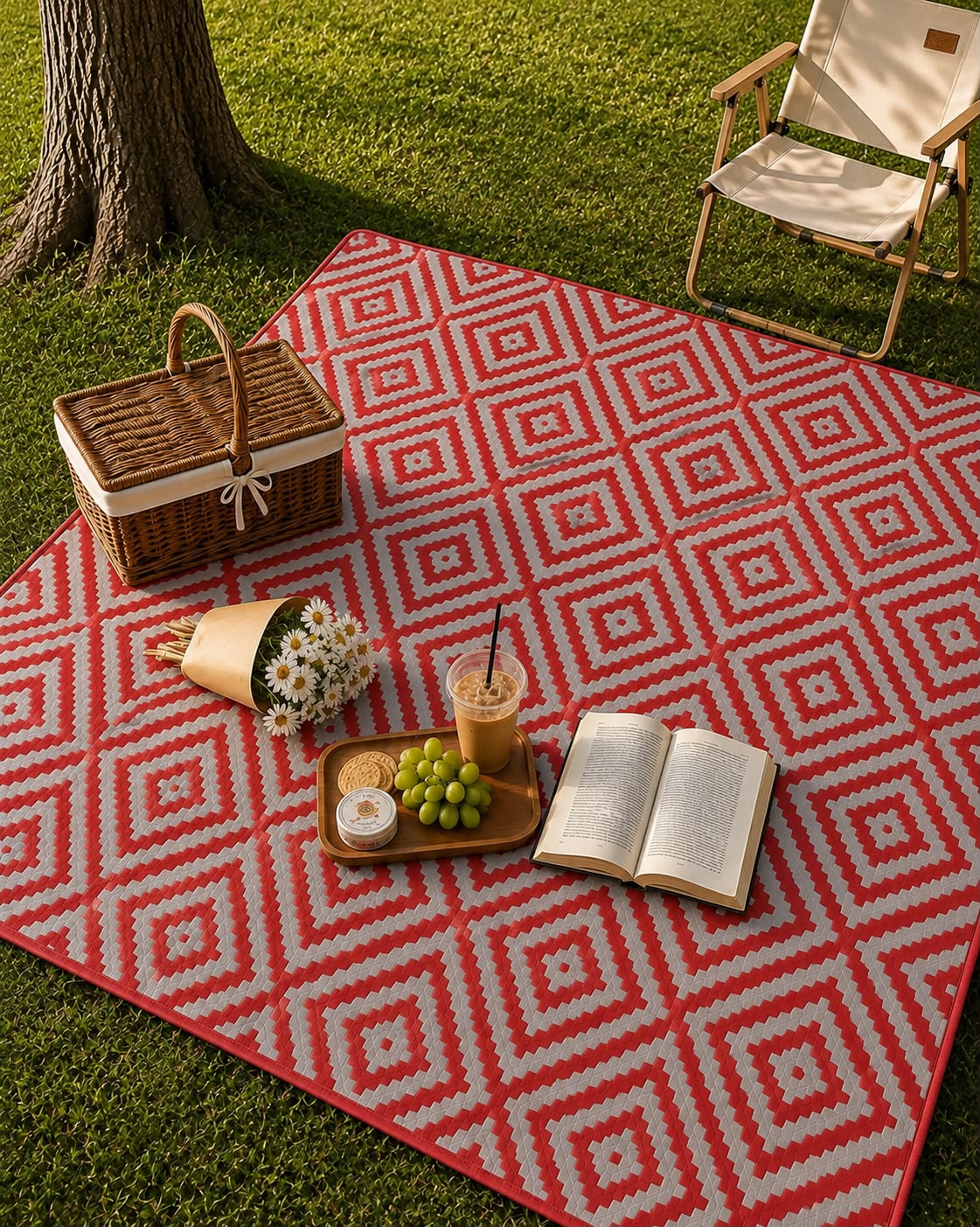 Folding Plastic Outdoor Mat – 2.7 × 2.7m