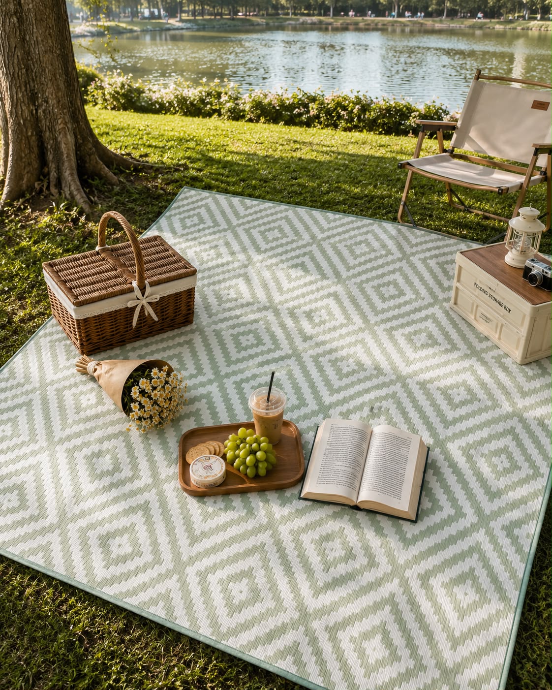Folding Plastic Outdoor Mat – 2.7 × 2.7m