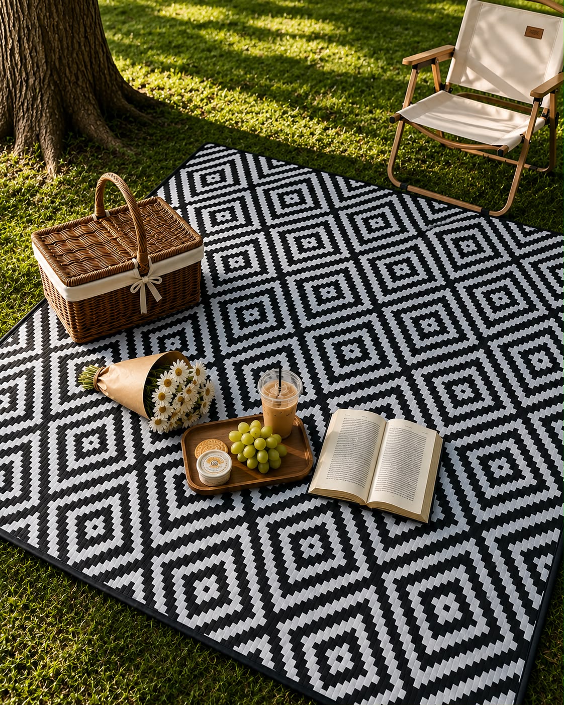 Folding Plastic Outdoor Mat – 2.7 × 2.7m
