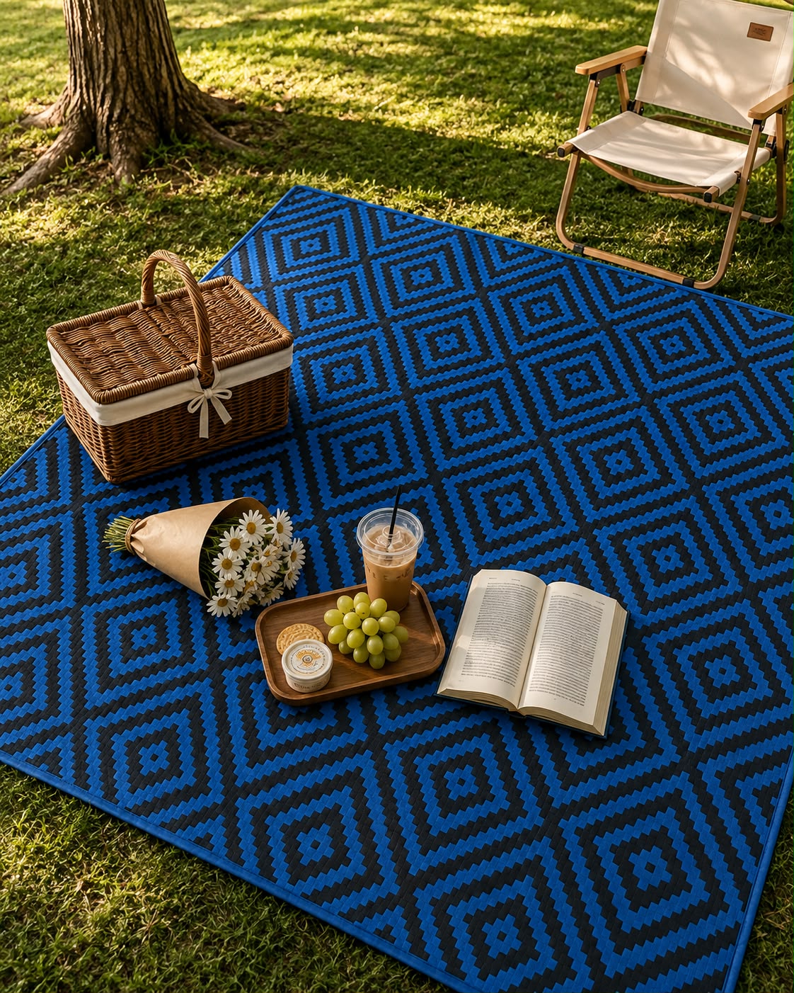 Folding Plastic Outdoor Mat – 2.7 × 2.7m