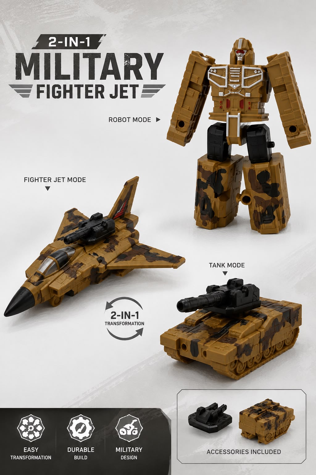 2-in-1 Military Fighter Jet Toy