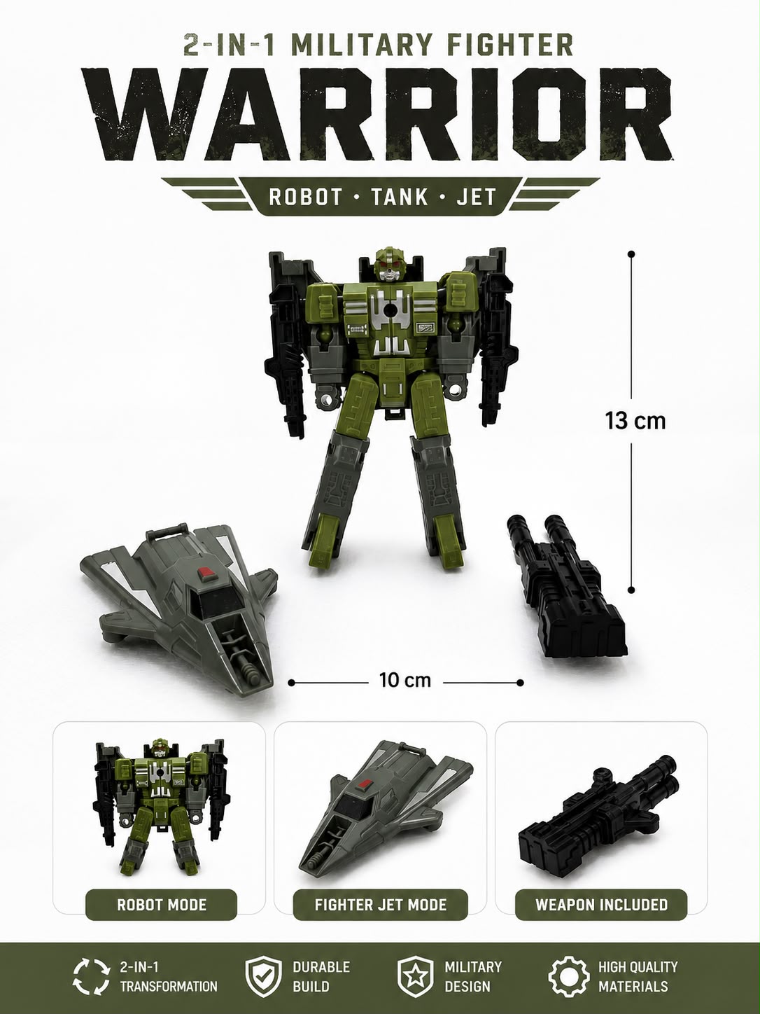 2-in-1 Military Fighter Jet Toy