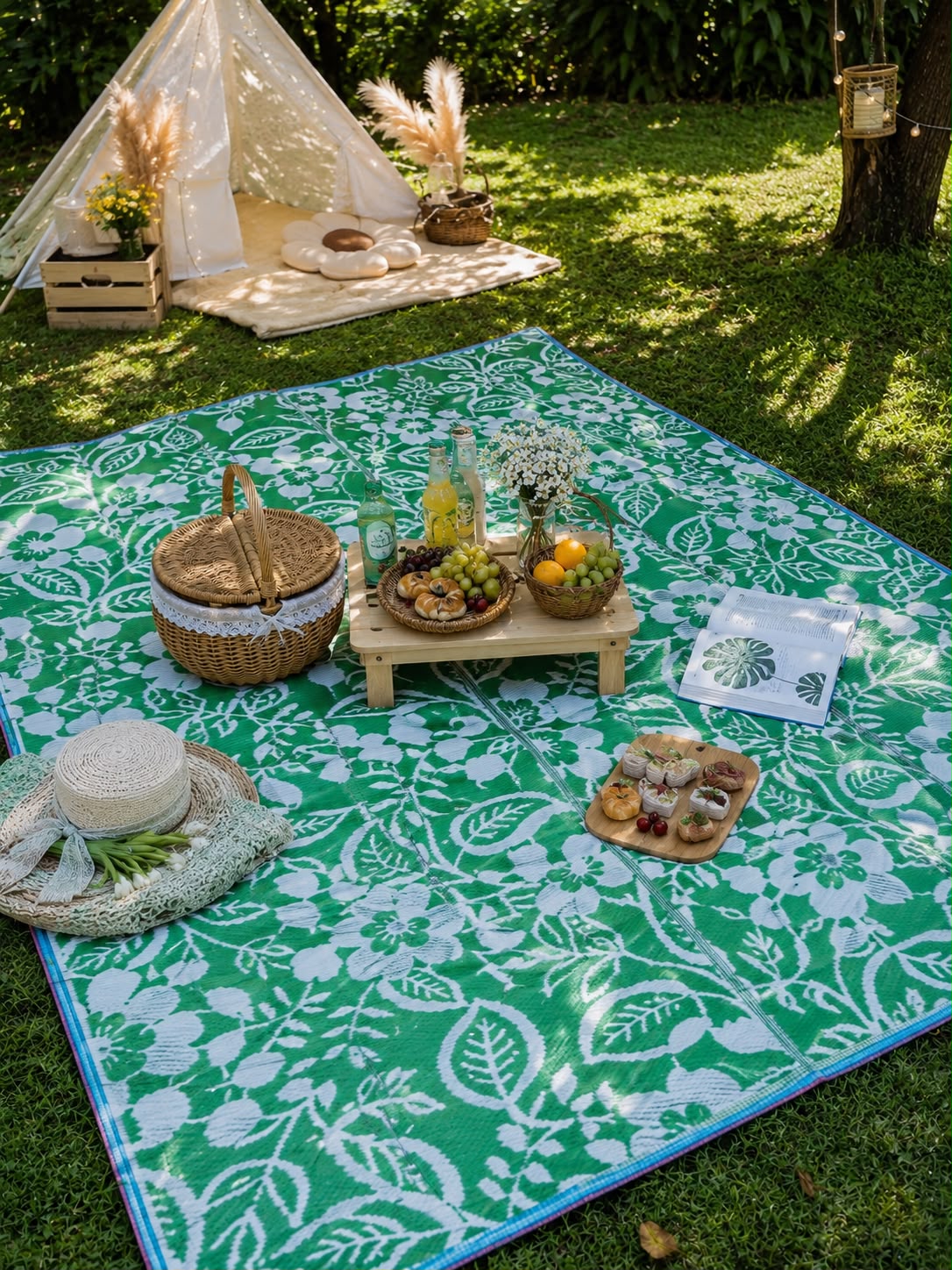 Large Folding Plastic Outdoor Mat – 3.6 × 3.6m
