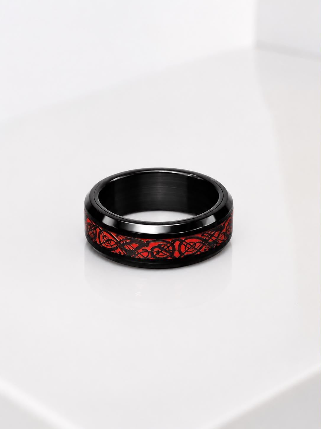 Black & Celtic Pattern Ring