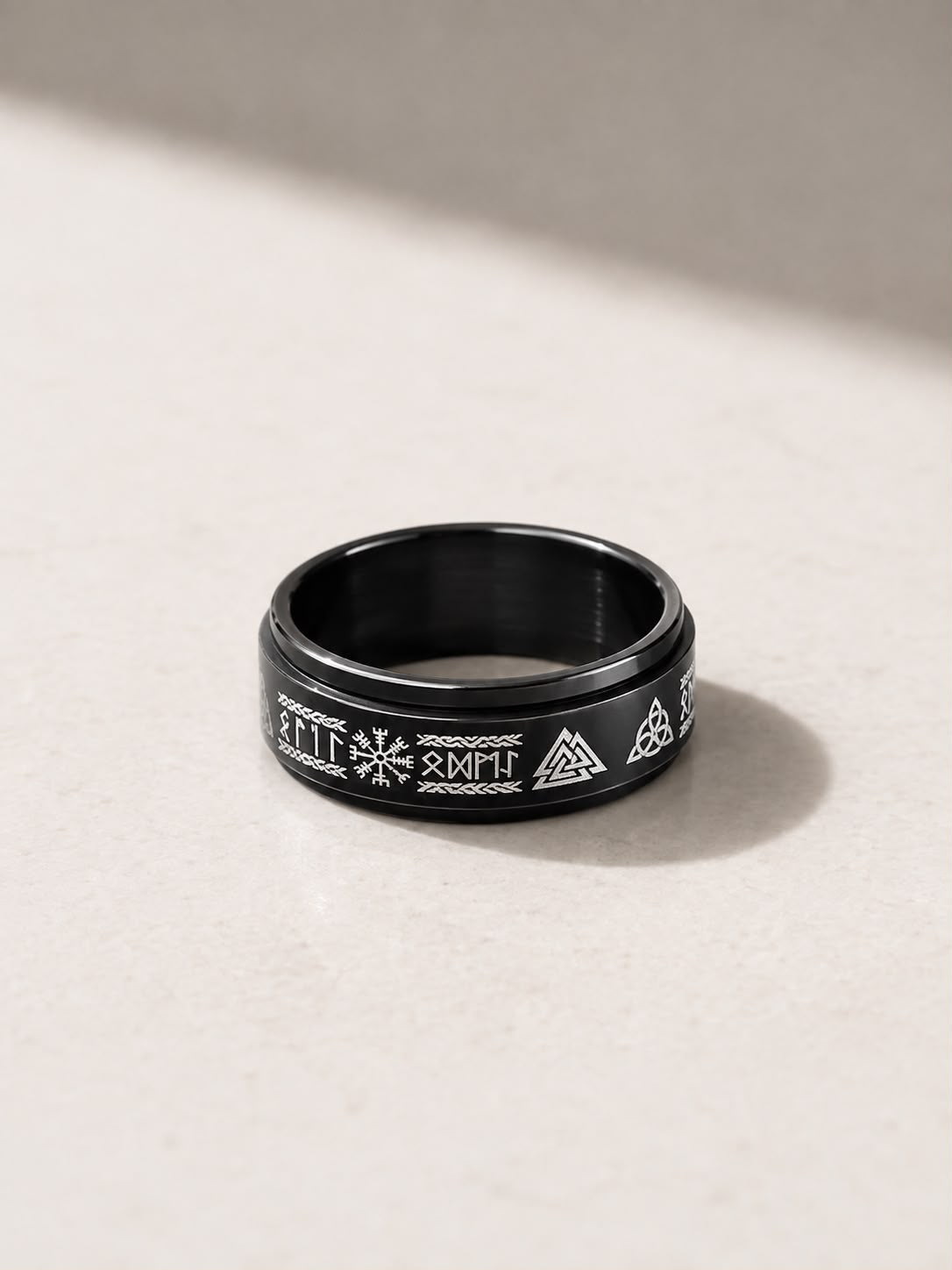 Men’s Black Viking Symbol Ring