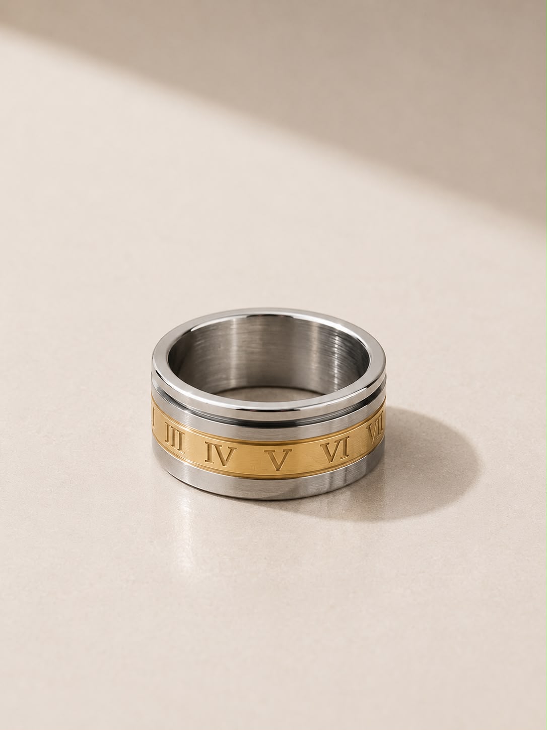 Roman Numeral Two-Tone Ring