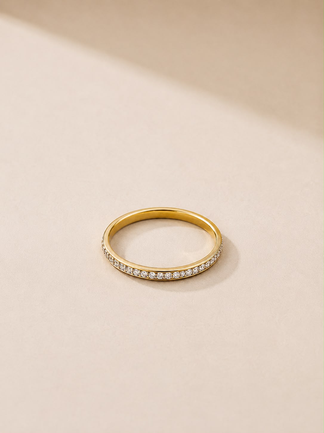 Gold-Tone Pavé Crystal Band Ring