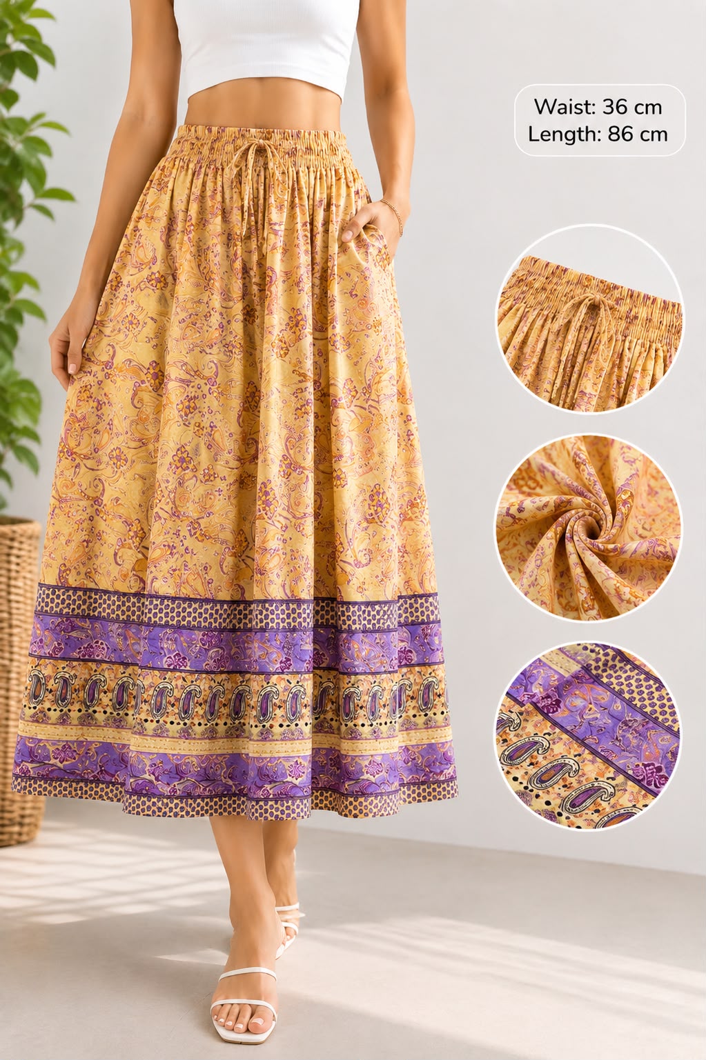 Boho Paisley Maxi Skirt