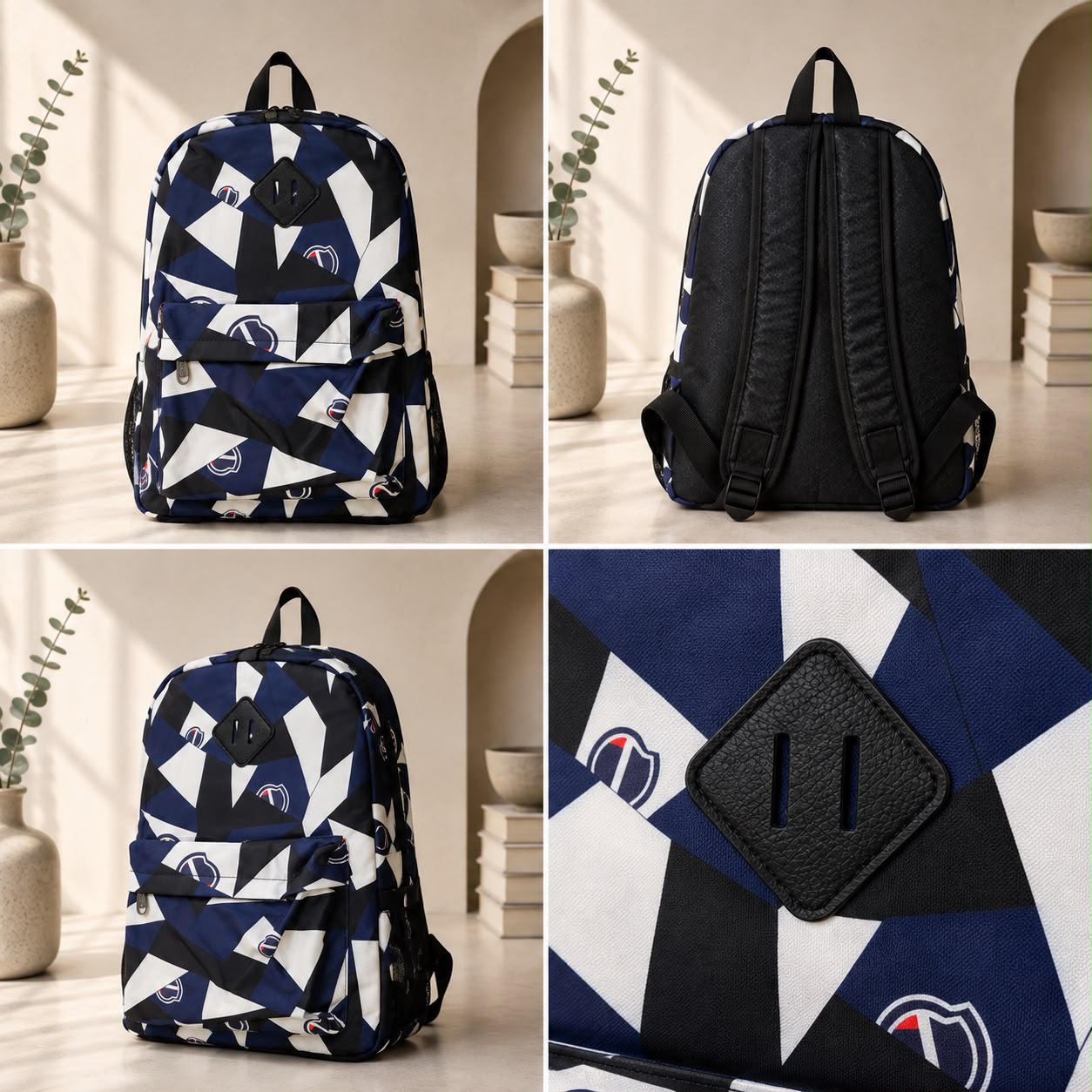 Geometric Print Everyday Backpack – Assorted Colors