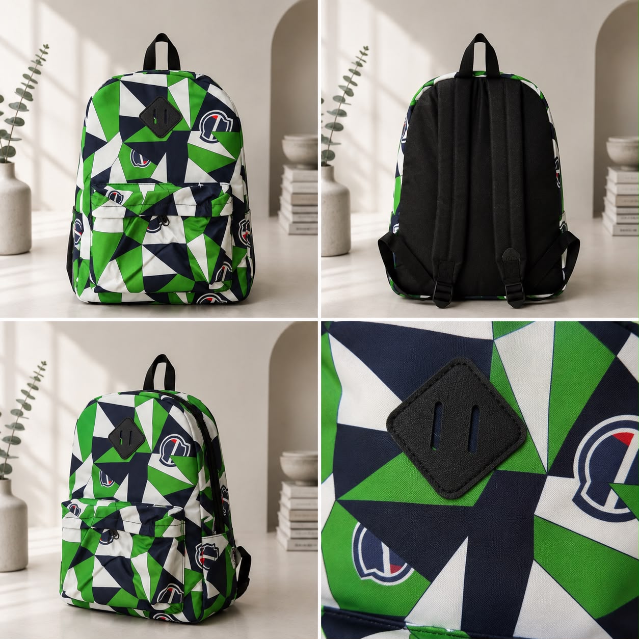 Geometric Print Everyday Backpack – Assorted Colors