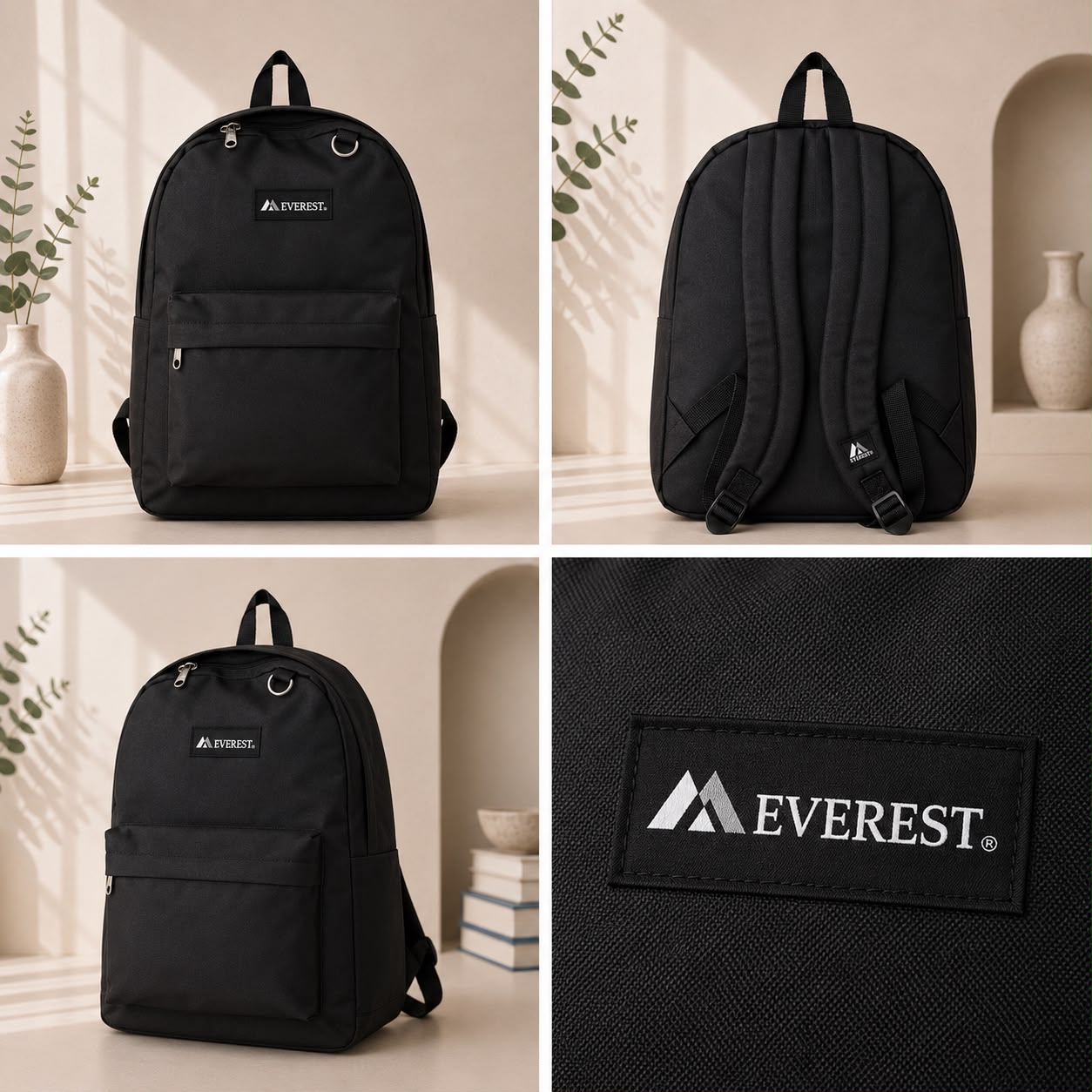 Everest Classic Everyday Backpack – Black