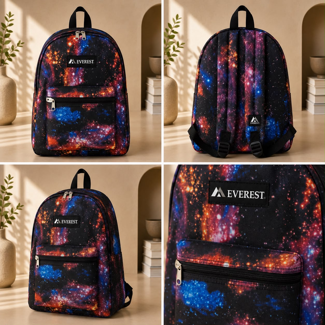 Everest Galaxy Print Everyday Backpack
