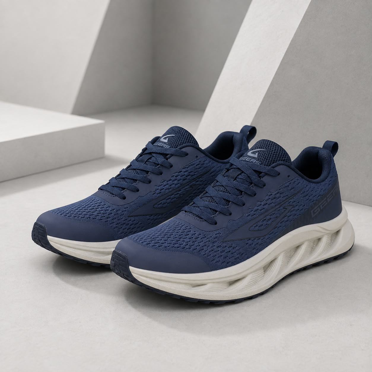 Men’s Wide-Fit Athletic Sneakers – Navy Blue