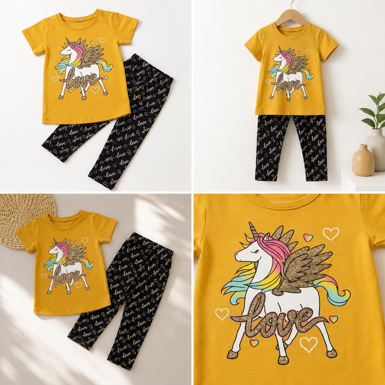 Girls’ Unicorn T-Shirt & Leggings Set