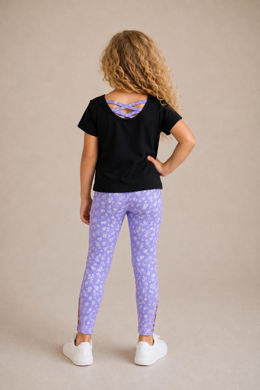 Girls’ “Unstoppable” T-Shirt & Floral Leggings Set