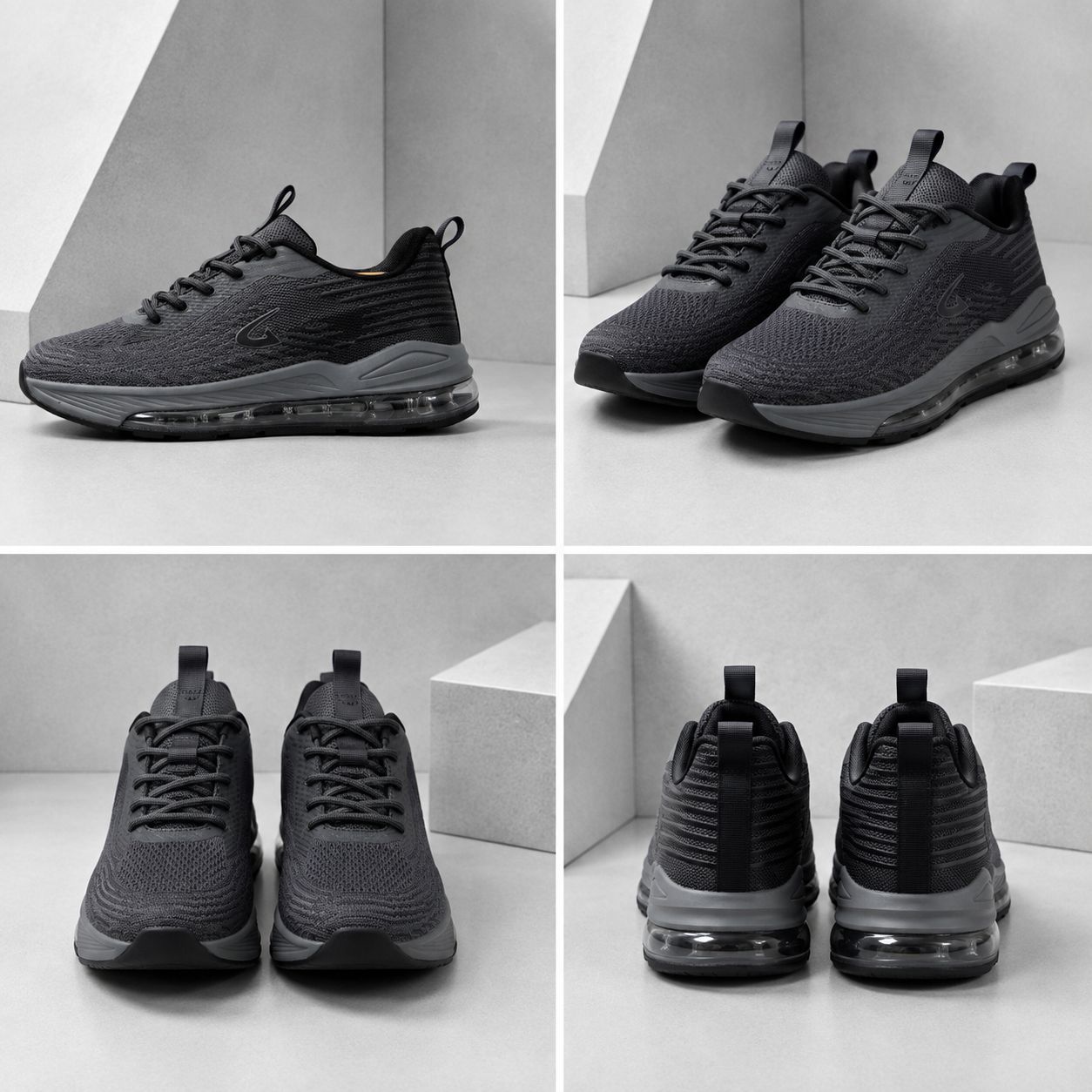 Men’s Air-Cushioned Athletic Sneakers – Black