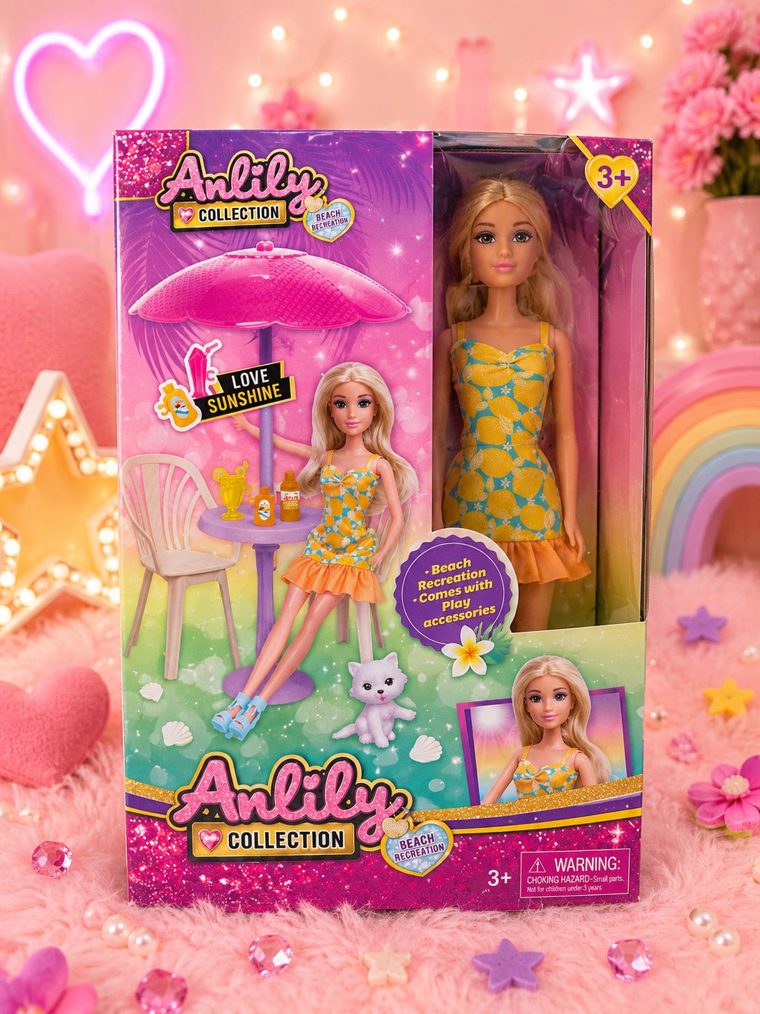 Anlily Beach Day Fashion Doll Playset
