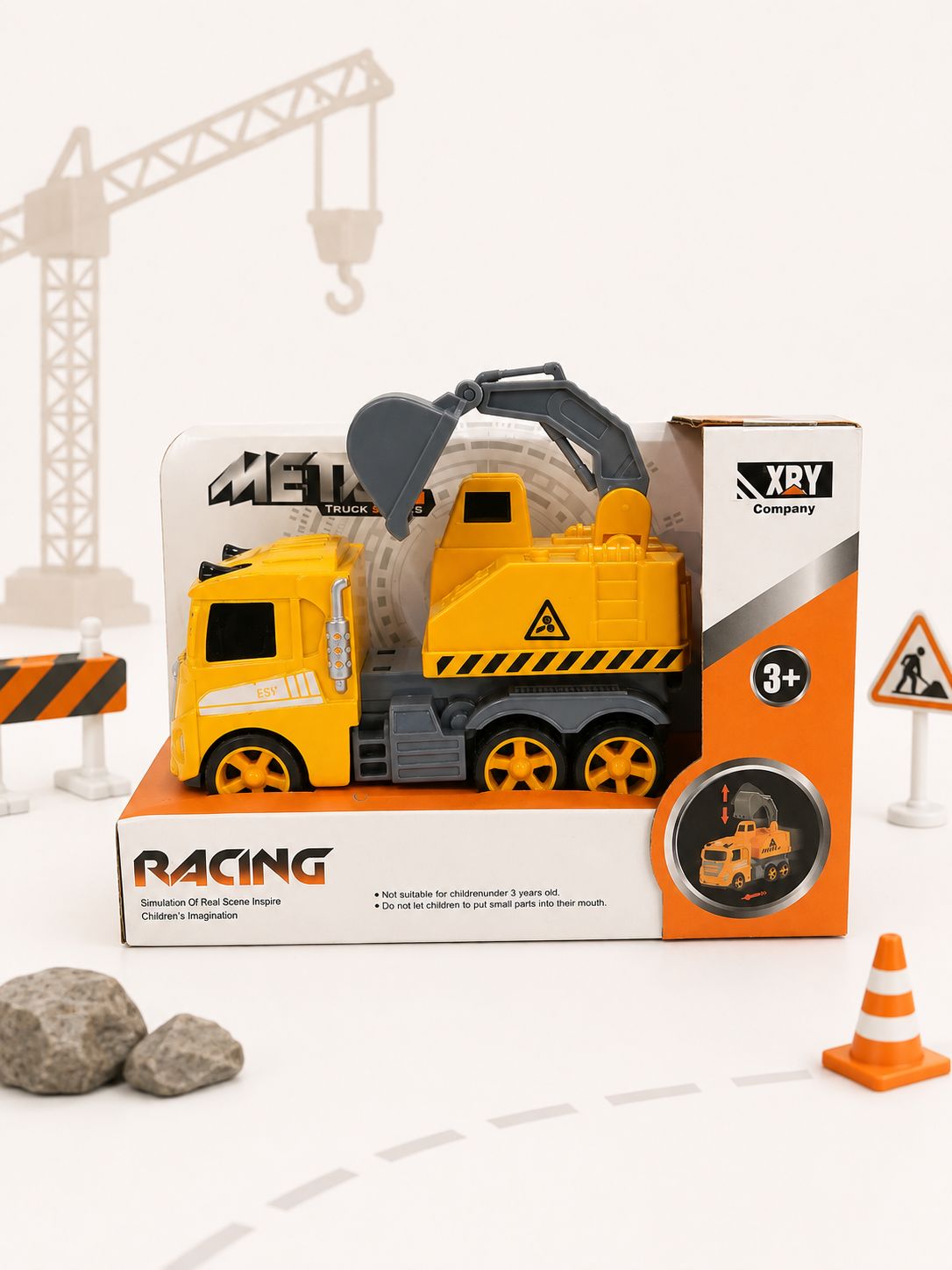 Kids’ City Excavator Construction Truck – Yellow
