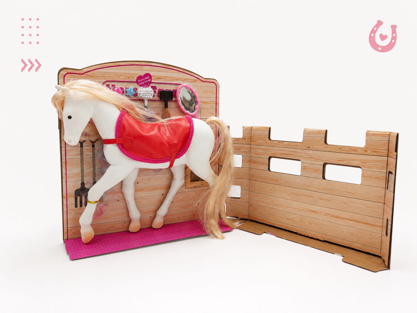 Horse Farm Playset with Grooming Accessories